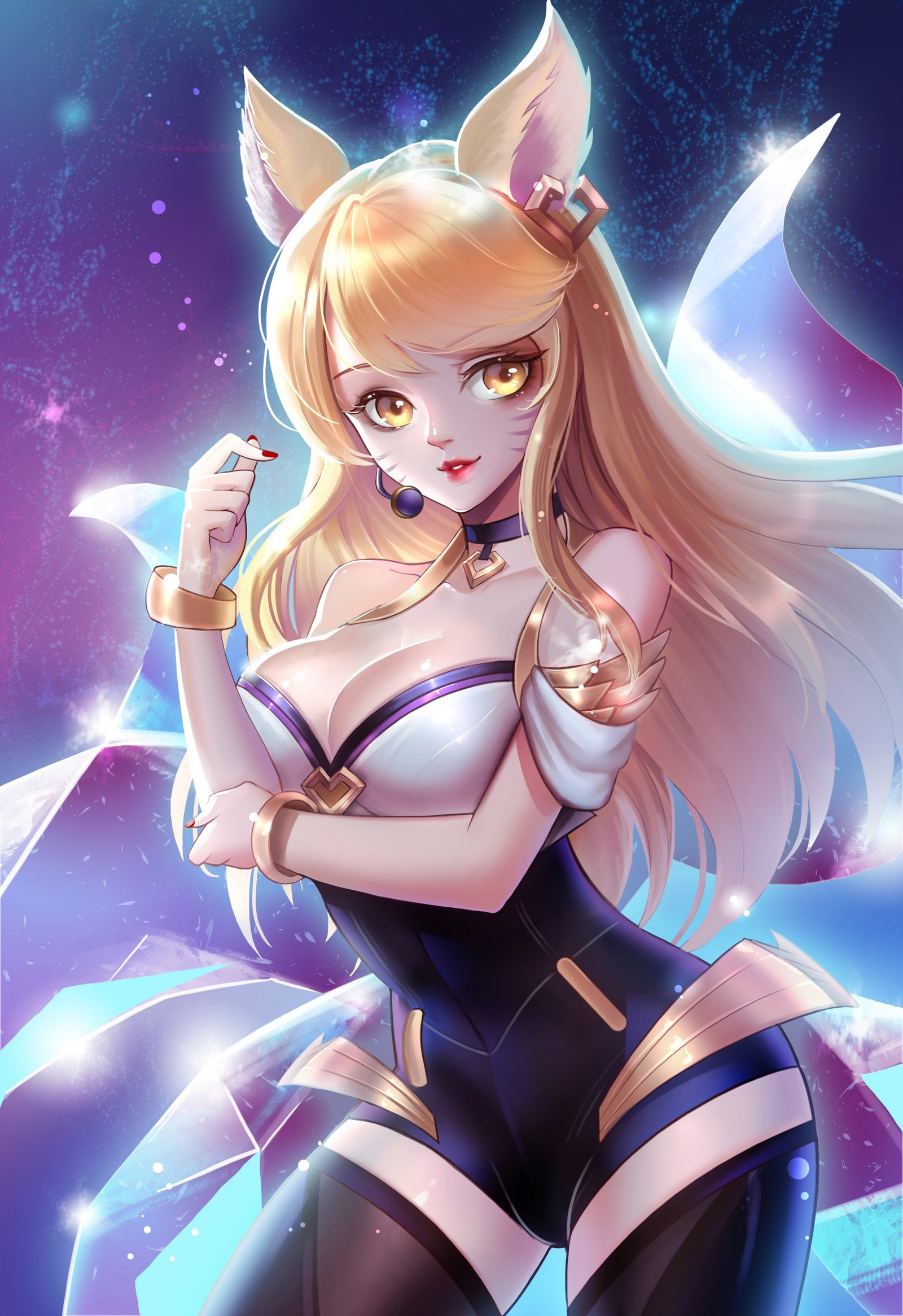K/DA Ahri by 彤仔 HD Wallpaper Background Fan Art Artwork League of Legends lol