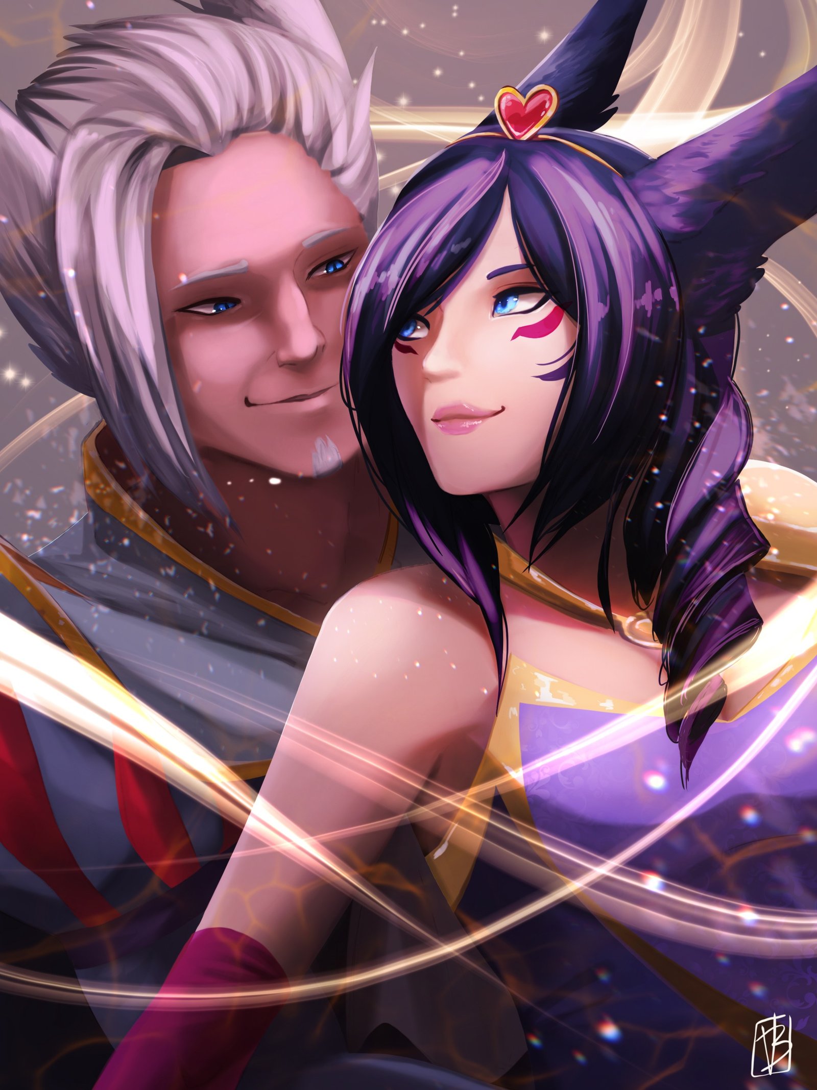 Sweetheart Xayah & Rakan by EvBel HD Wallpaper Background Fan Art Artwork League of Legends lol