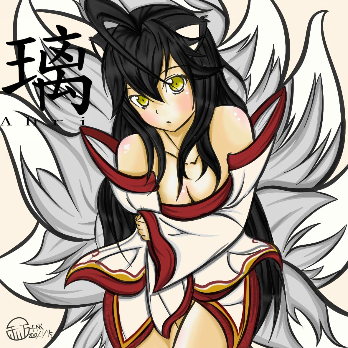 Ahri by AIRENA (2) League of Legends Artwork Wallpaper lol