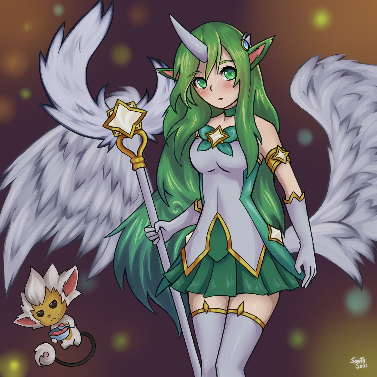 Star Guardian Soraka by soutasoda HD Wallpaper Background Fan Art Artwork League of Legends lol