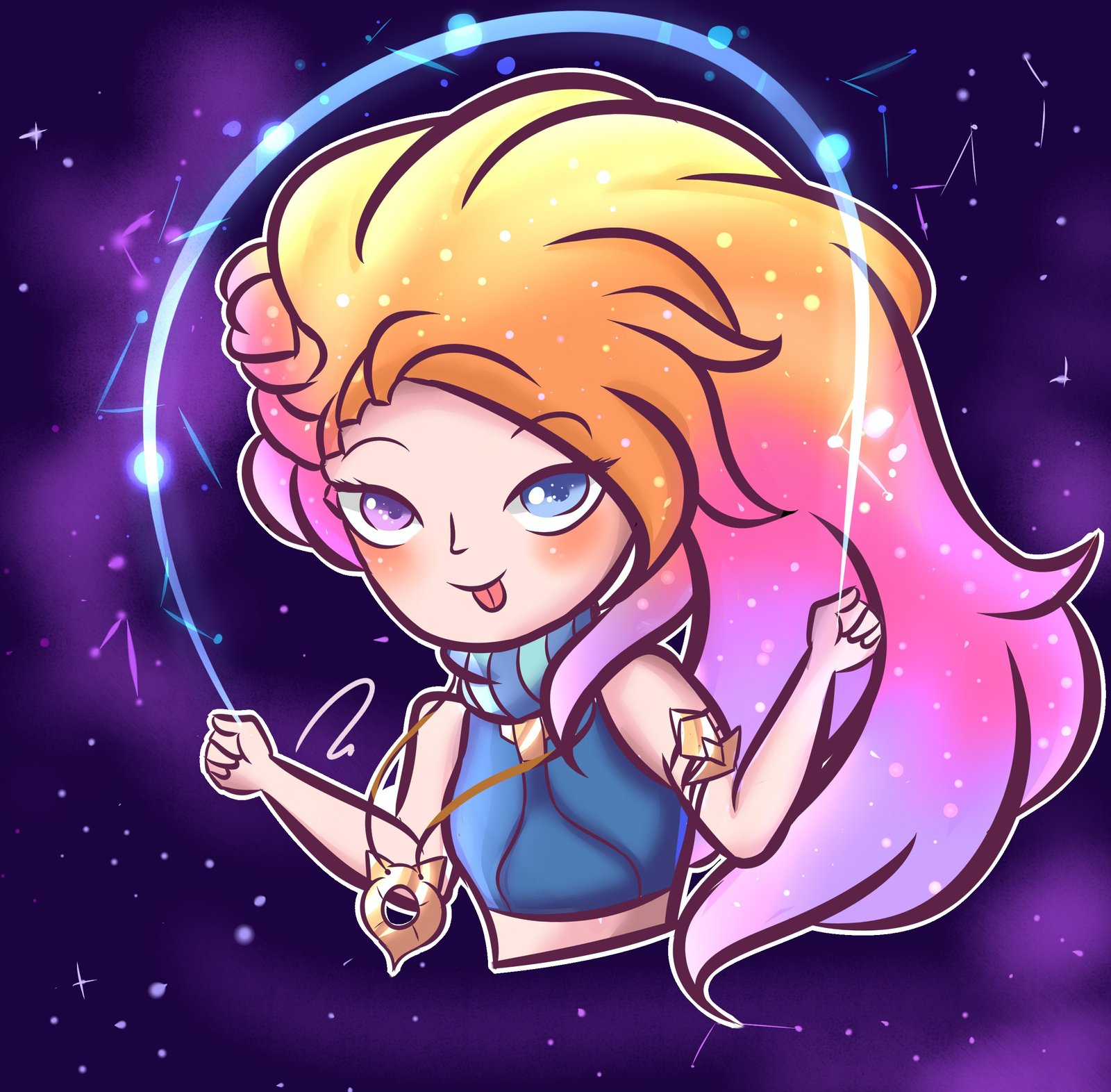 Chibi Zoe by Lorelai29 HD Wallpaper Background Fan Art Artwork League of Legends lol