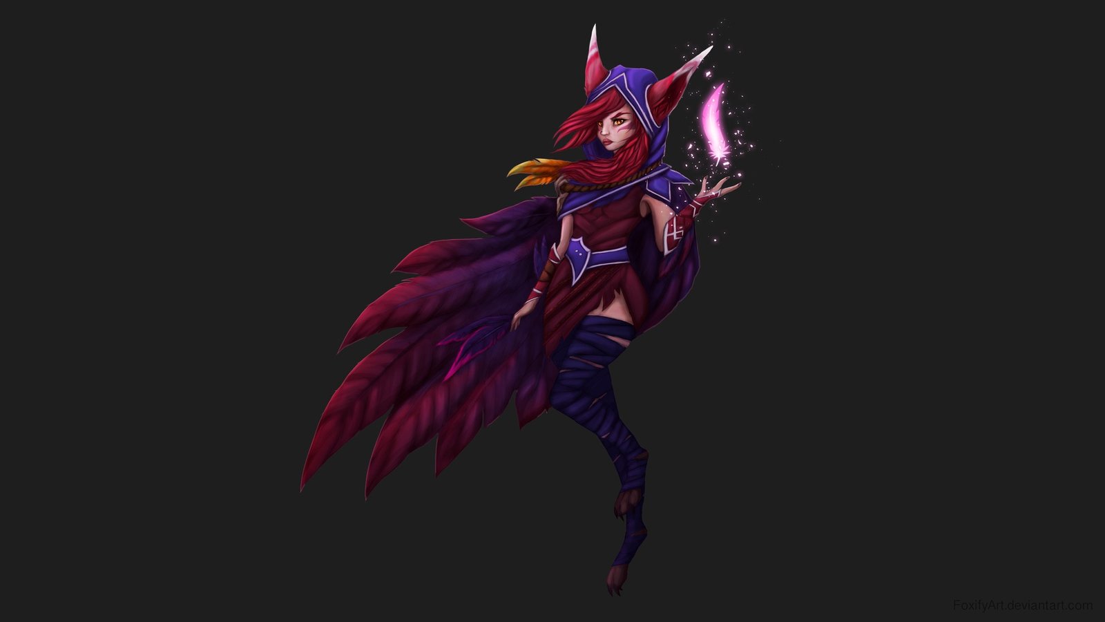 Xayah by FoxifyArt HD Wallpaper Fan Art Artwork League of Legends lol