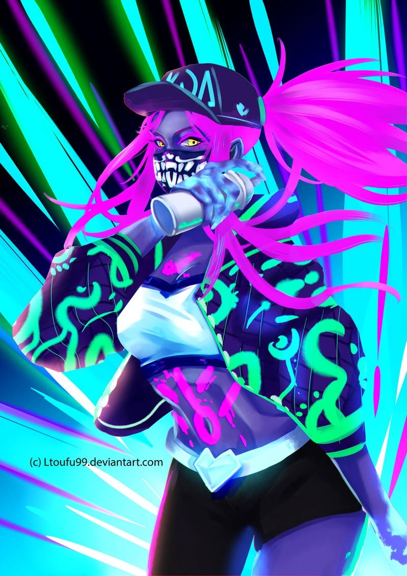 K/DA Akali by Ltoufu99 HD Wallpaper Background Fan Art Artwork League of Legends lol