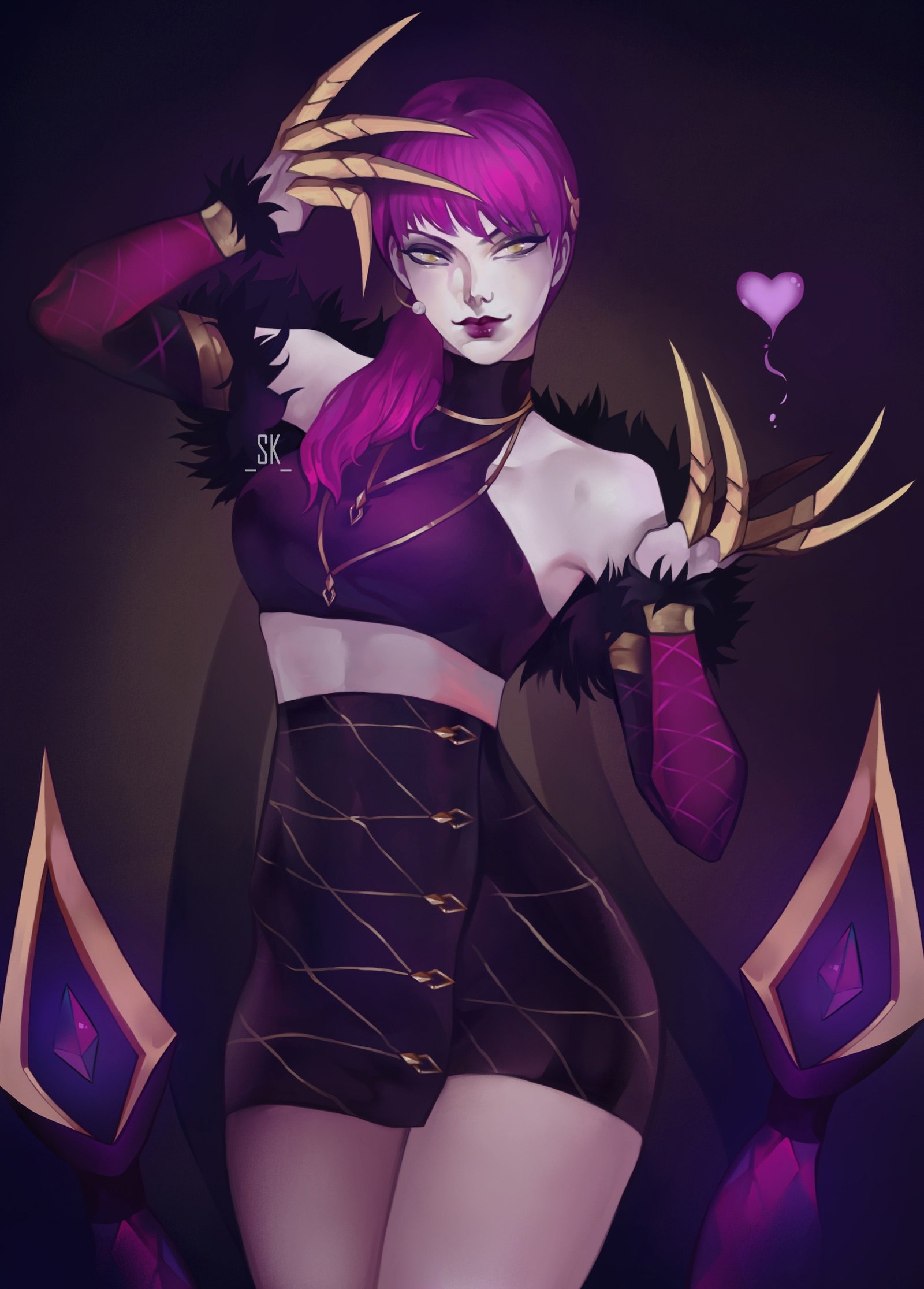 K/DA Evelynn by _SK_ HD Wallpaper Background Fan Art Artwork League of Legends lol