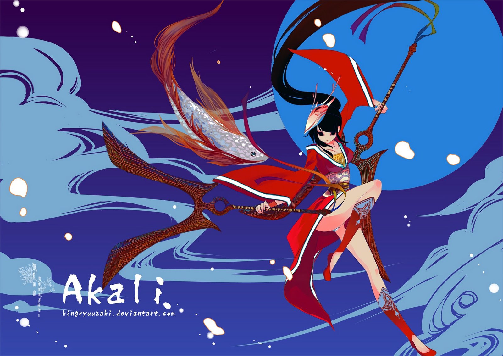 Blood Moon Akali by kingryuuzaki League of Legends Artwork Wallpaper lol