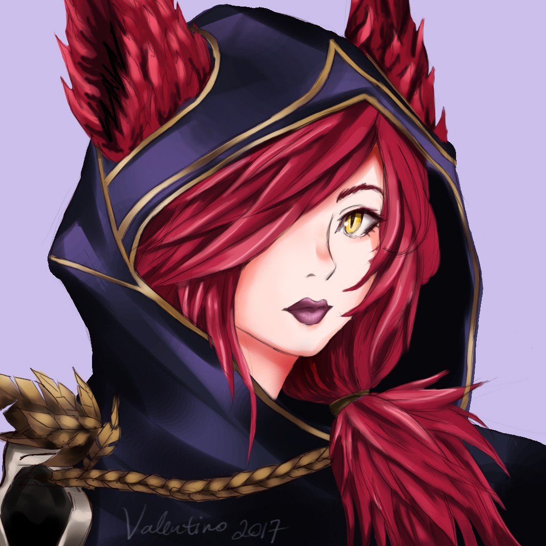 Xayah Portrait by RikaValentine HD Wallpaper Fan Art Artwork League of Legends lol