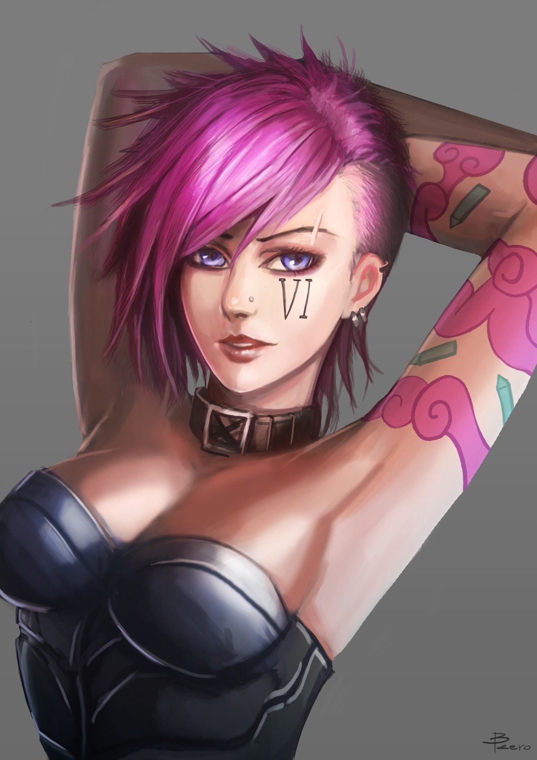 Vi by BADCOMPZERO (3) HD Wallpaper Fan Art Artwork League of Legends lol