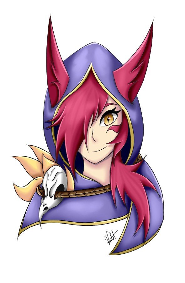 Xayah Portrait by Mewkyo HD Wallpaper Fan Art Artwork League of Legends lol