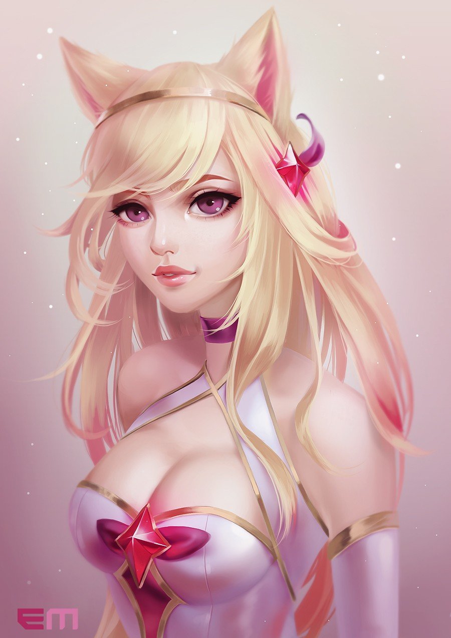 Star Guardian Ahri by emametlo HD Wallpaper Background Fan Art Artwork League of Legends lol