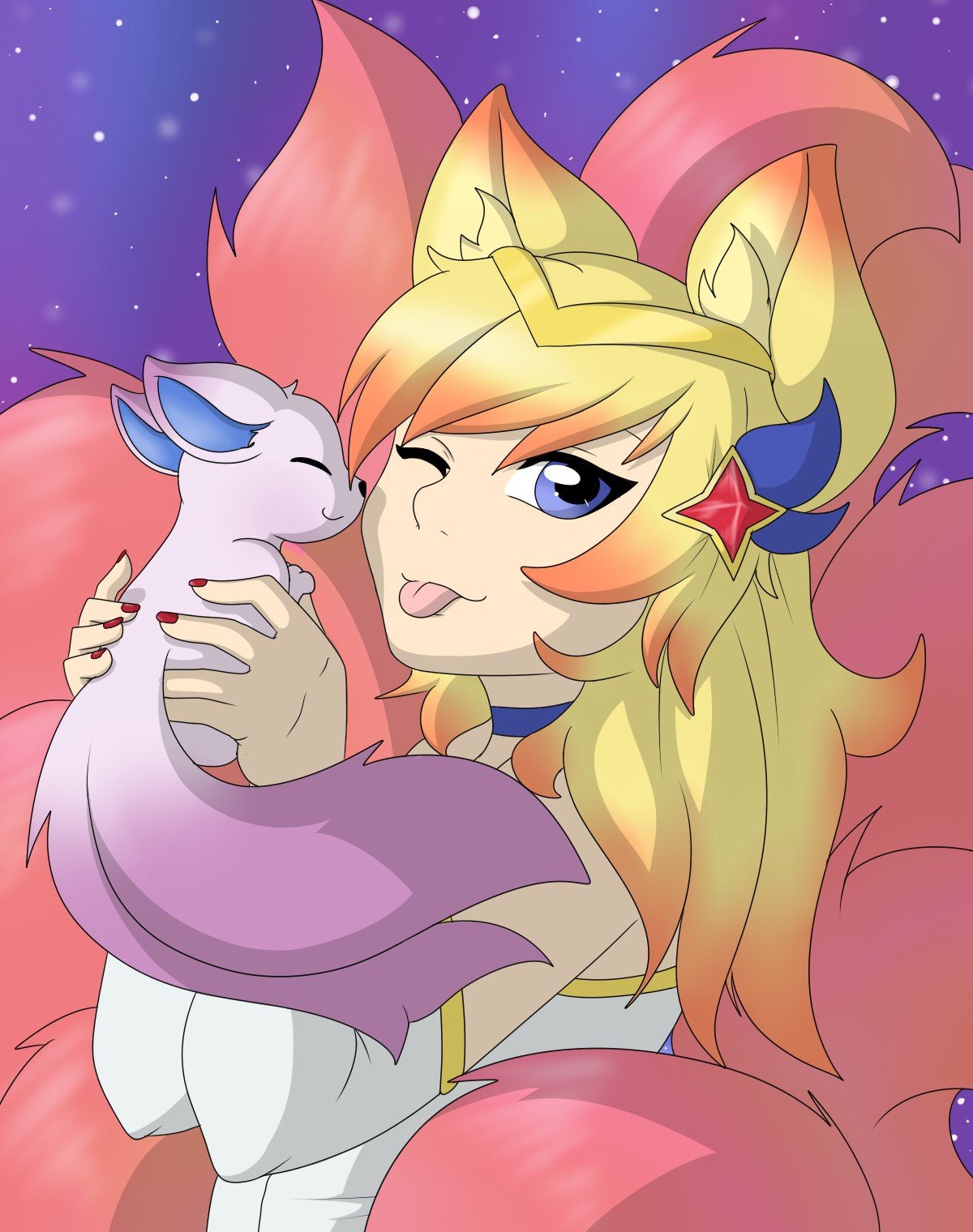 Star Guardian Ahri by Yumake HD Wallpaper Background Fan Art Artwork League of Legends lol