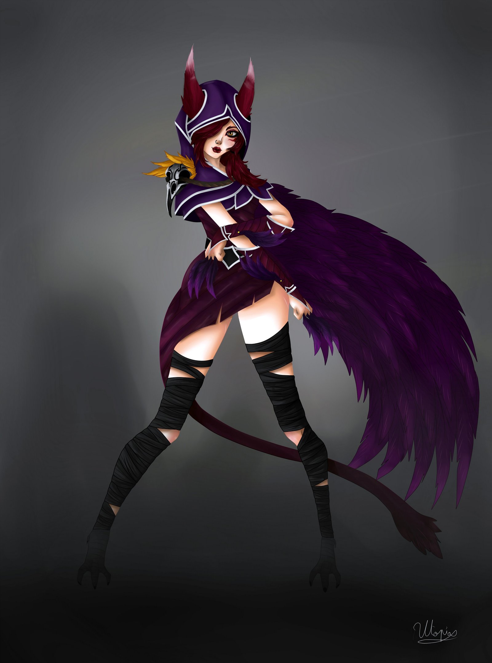 Xayah by UtopiaYuso HD Wallpaper Fan Art Artwork League of Legends lol