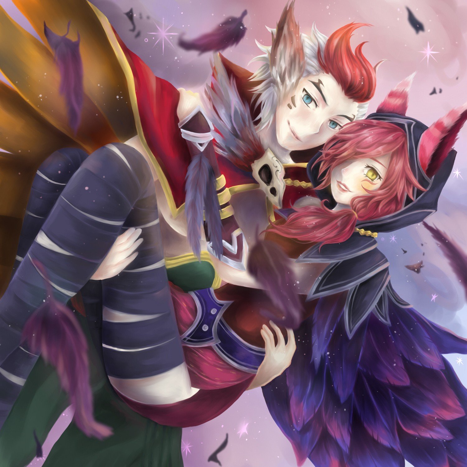 Xayah & Rakan by ARri HD Wallpaper Fan Art Artwork League of Legends lol