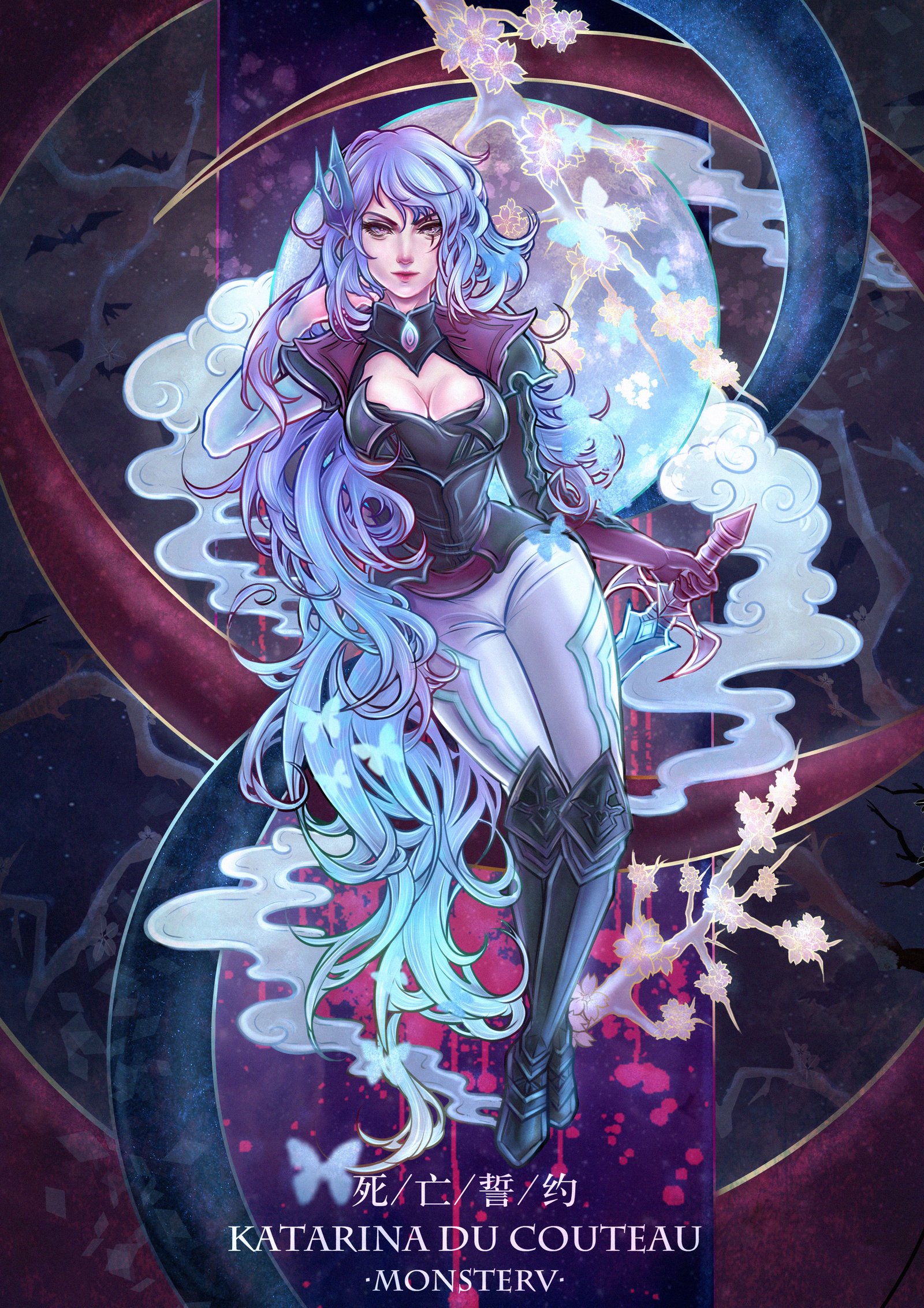 Death Sworn Katarina by MonsterV HD Wallpaper Background Fan Art Artwork League of Legends lol