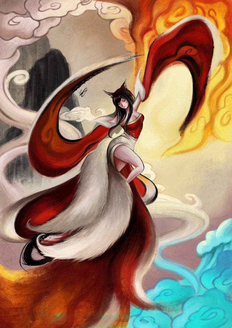 Ahri by Guryfrog HD Wallpaper Background Fan Art Artwork League of Legends lol