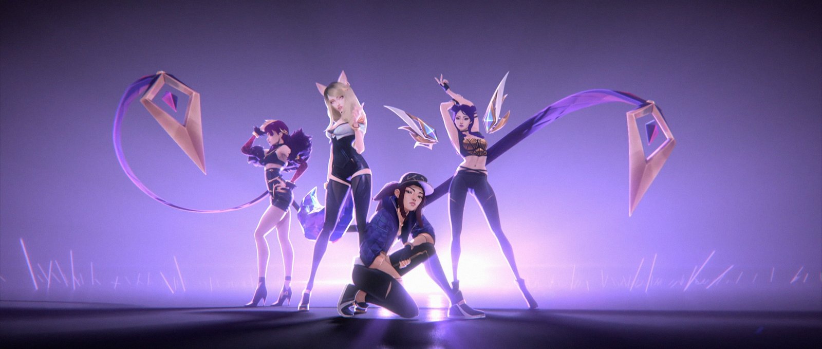 K/DA - POPSTARS (KDA Ahri, Evelynn, Kai'Sa & Akali) (ft Madison Beer, (G)I-DLE, Jaira Burns) HD 4k Wallpaper Background Official Art Artwork League of Legends lol (2)