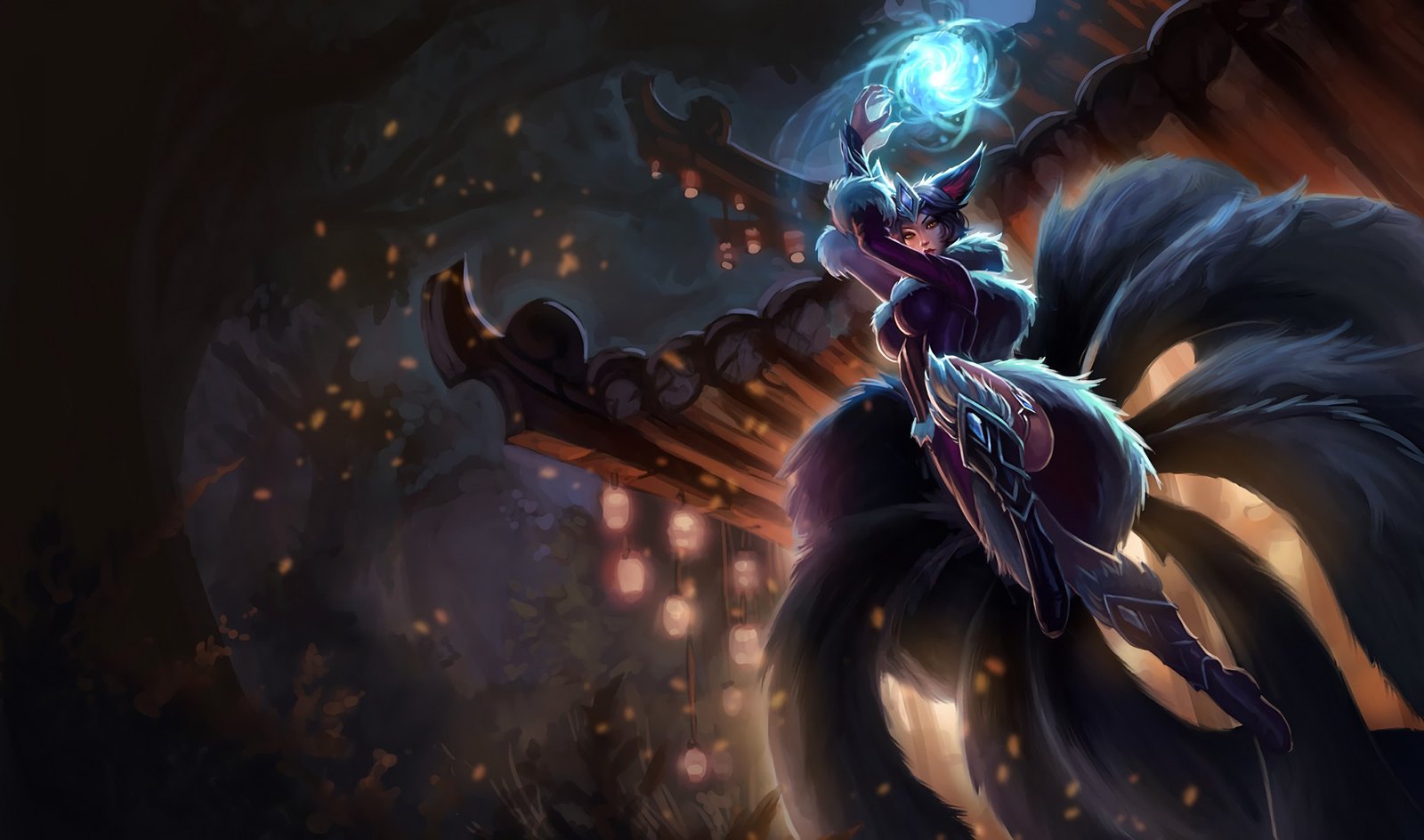 Midnight Ahri Splash Art League of Legends Artwork Wallpaper lol