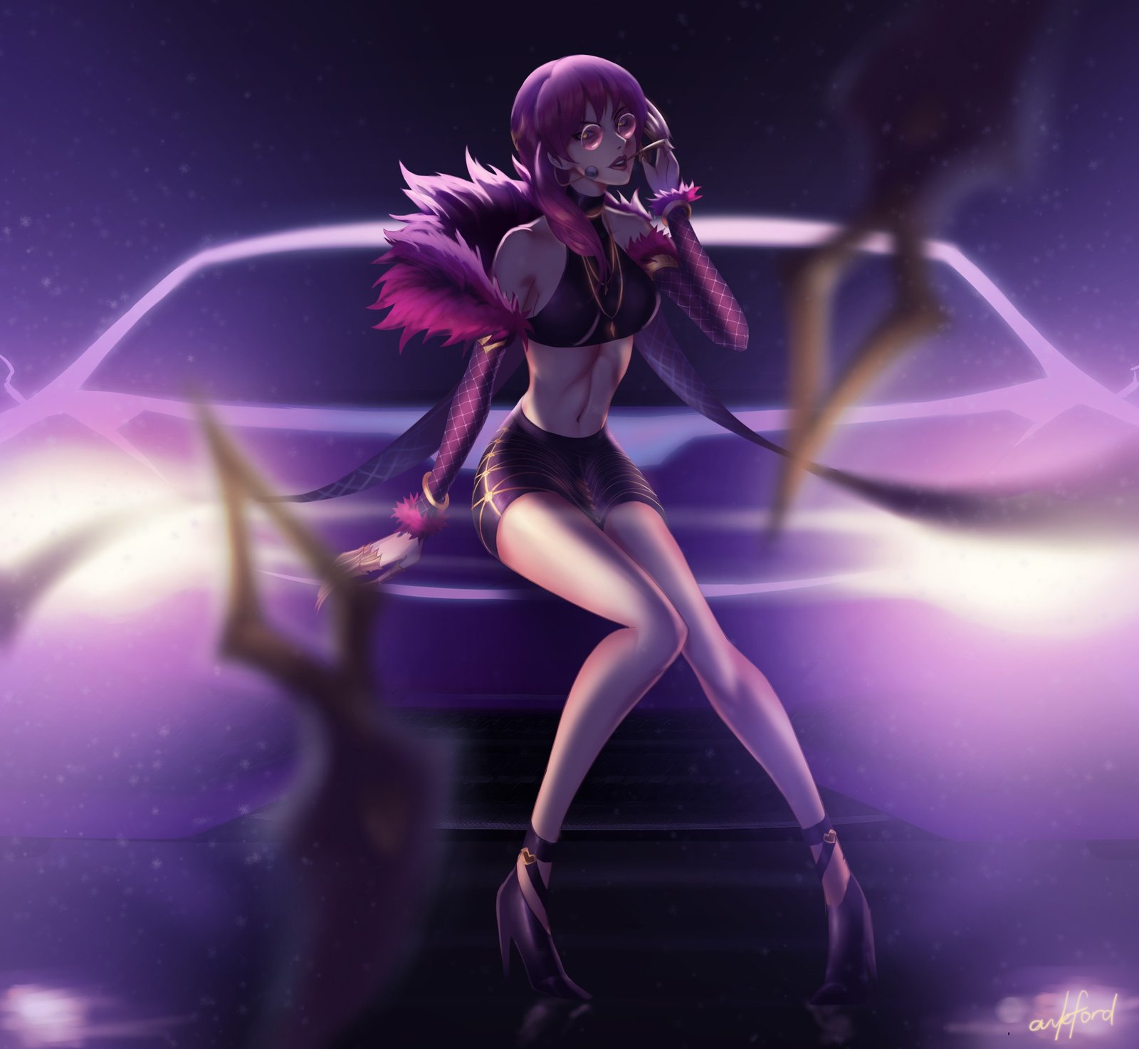 K/DA Evelynn by ArkFord HD Wallpaper Background Fan Art Artwork League of Legends lol