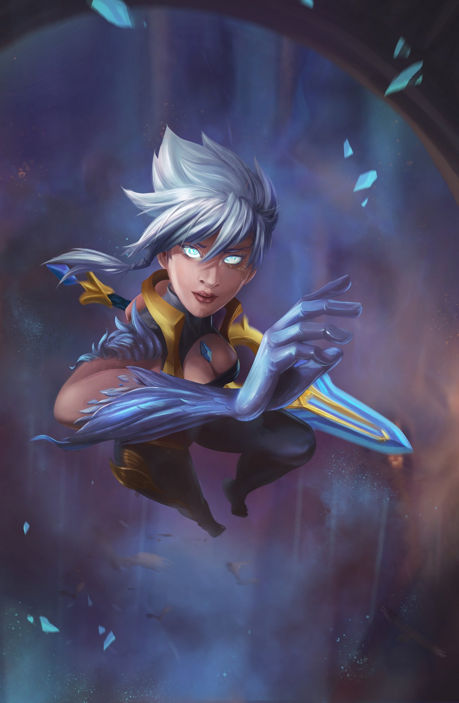 Dawnbringer Riven by nquyen HD Wallpaper Background Fan Art Artwork League of Legends lol