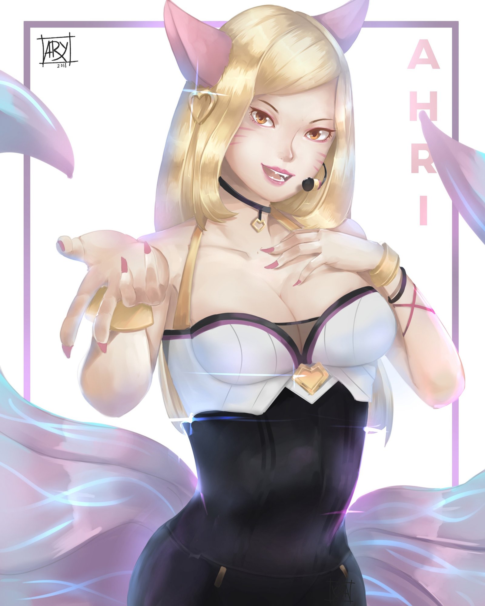 K/DA Ahri by Arhyuz HD Wallpaper Background Fan Art Artwork League of Legends lol