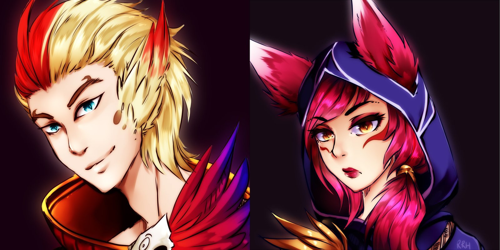 Xayah & Rakan by Twigileia Thumbnail