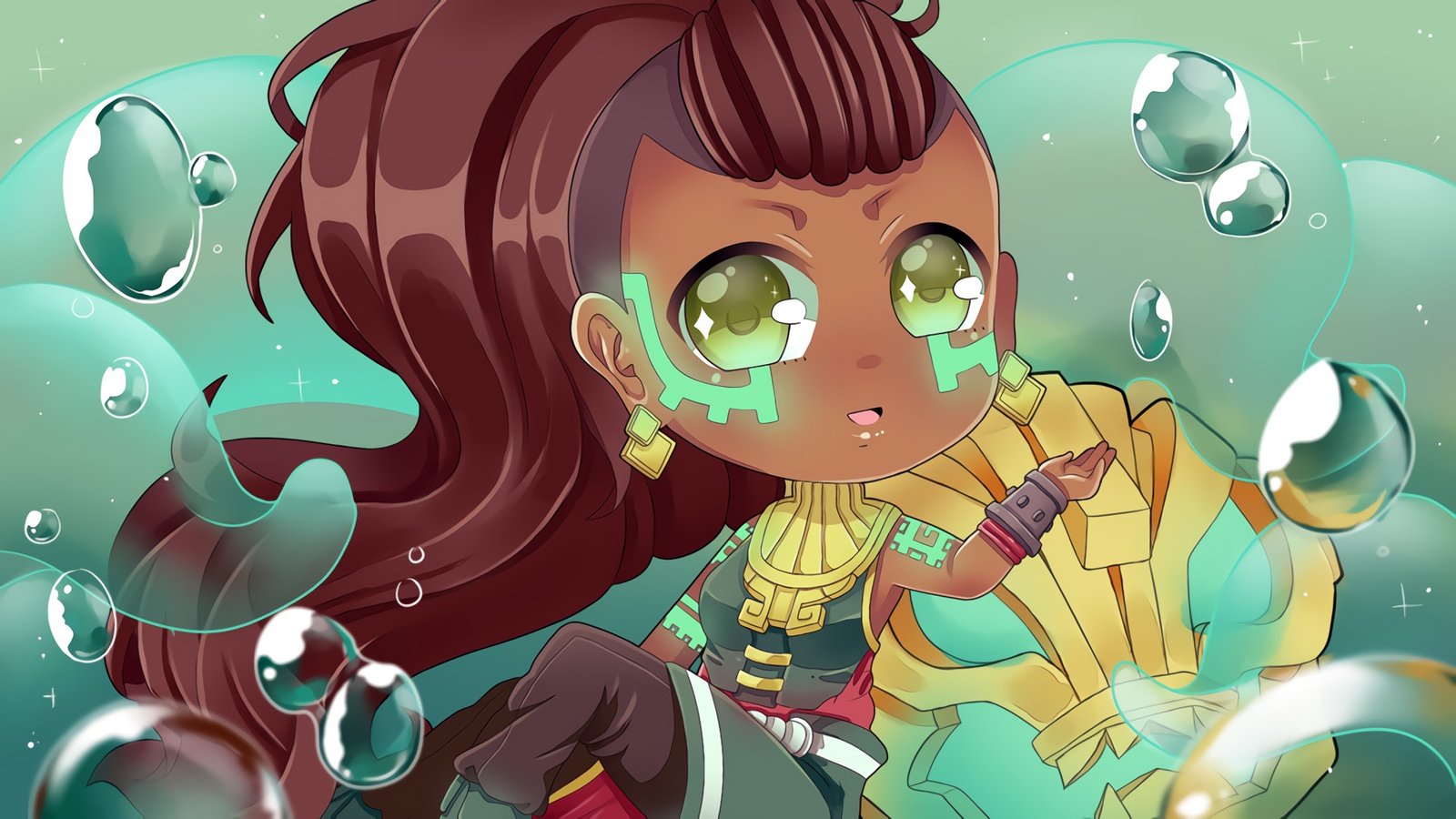 Chibi Illaoi by cutesy-kitty HD Wallpaper Fan Art Artwork League of Legends lol