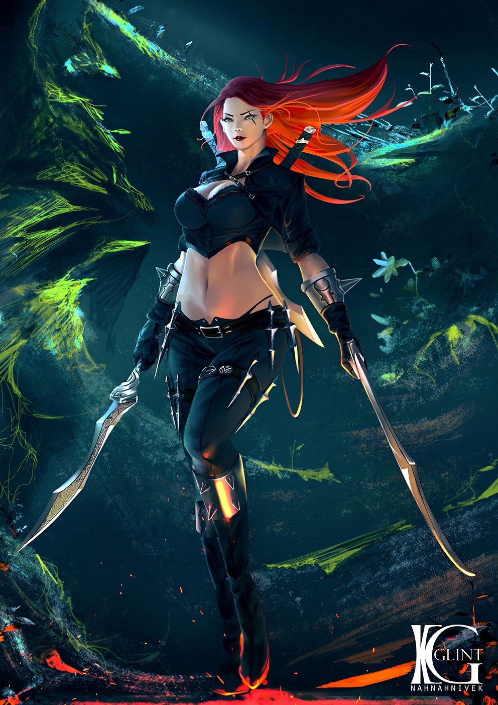 Katarina by kevinglint HD Wallpaper Background Fan Art Artwork League of Legends lol
