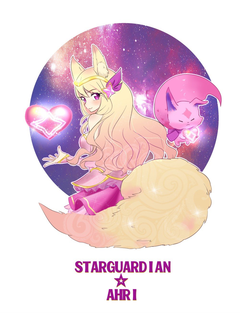 Star Guardian Ahri by Auu HD Wallpaper Background Fan Art Artwork League of Legends lol