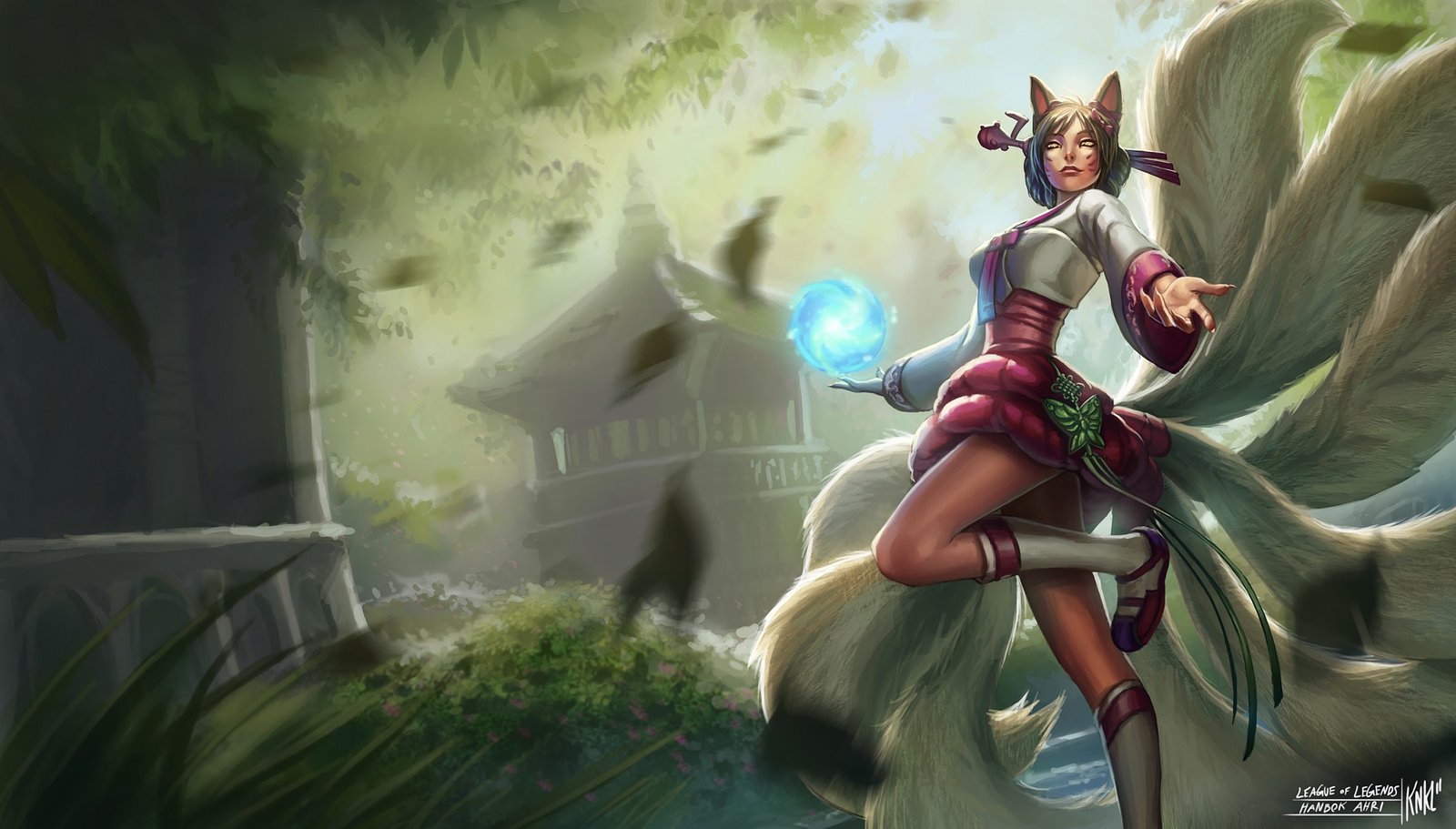 Dynasty Ahri Splash Art v2 League of Legends Artwork Wallpaper lol (2)