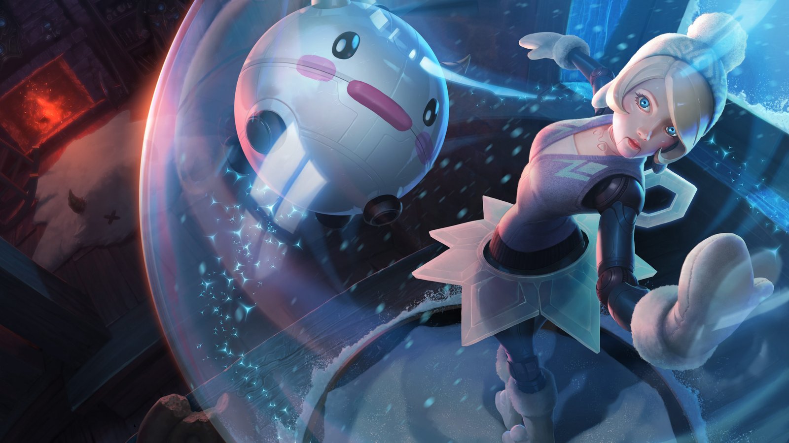 Winter Wonder Orianna Splash Art HD 4k 6k Wallpaper Background Official Art Artwork League of Legends lol
