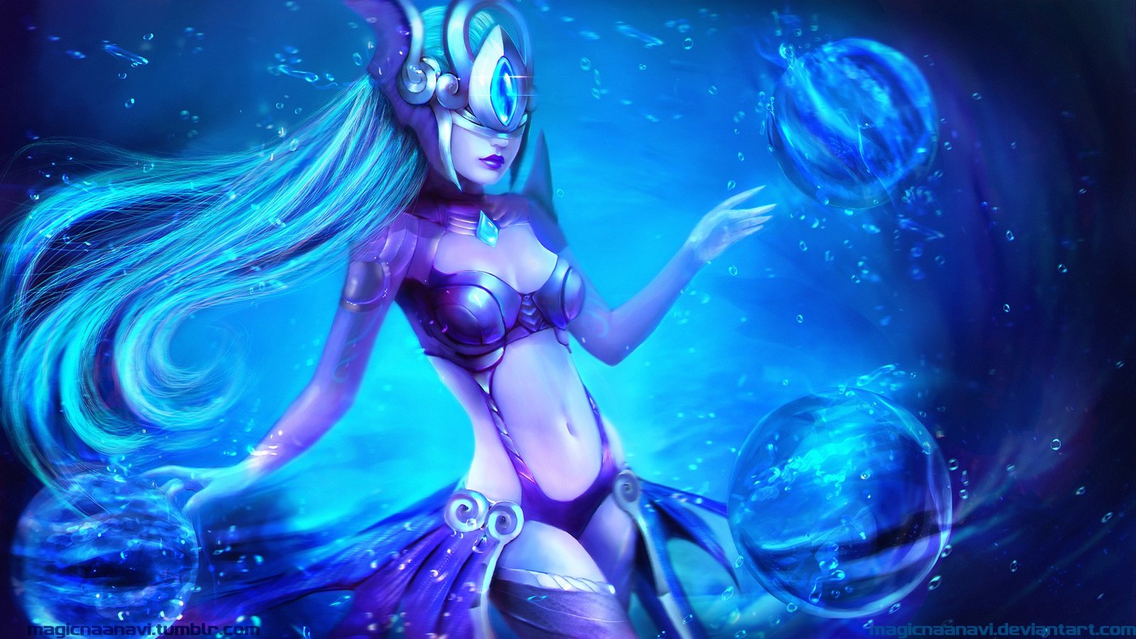 Atlantean Syndra by MagicnaAnavi HD Wallpaper Fan Art Artwork League of Legends lol