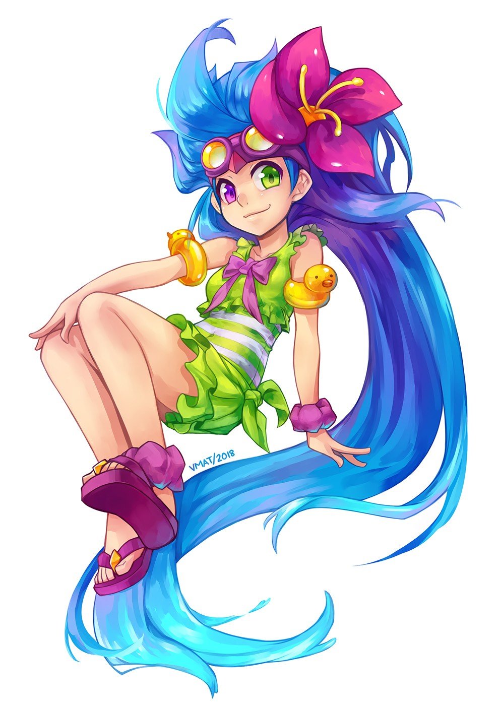 Pool Party Zoe by vmat HD Wallpaper Background Fan Art Artwork League of Legends lol