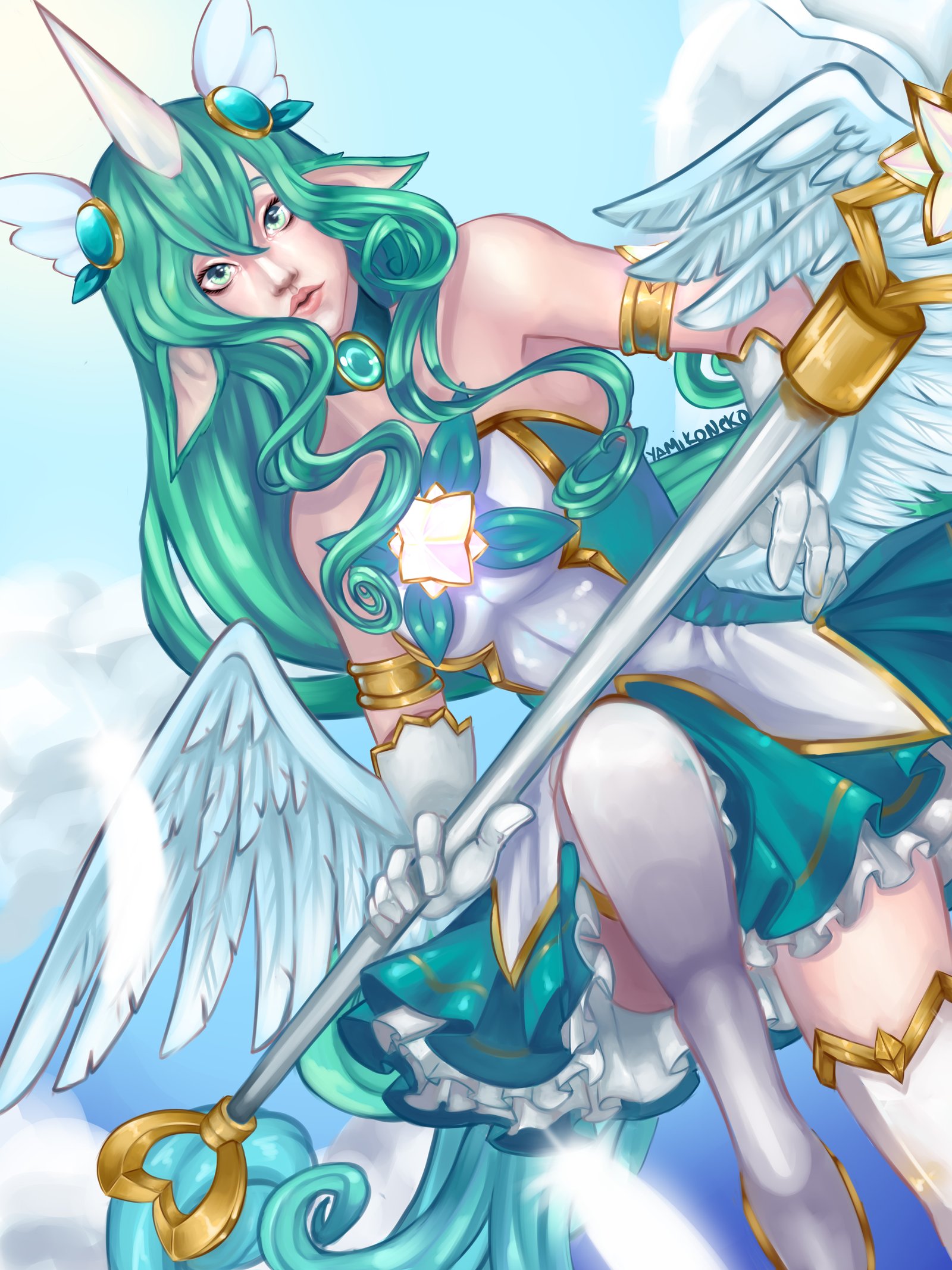 Star Guardian Soraka by xXYamikoNekoXx HD 4k Wallpaper Background Fan Art Artwork League of Legends lol