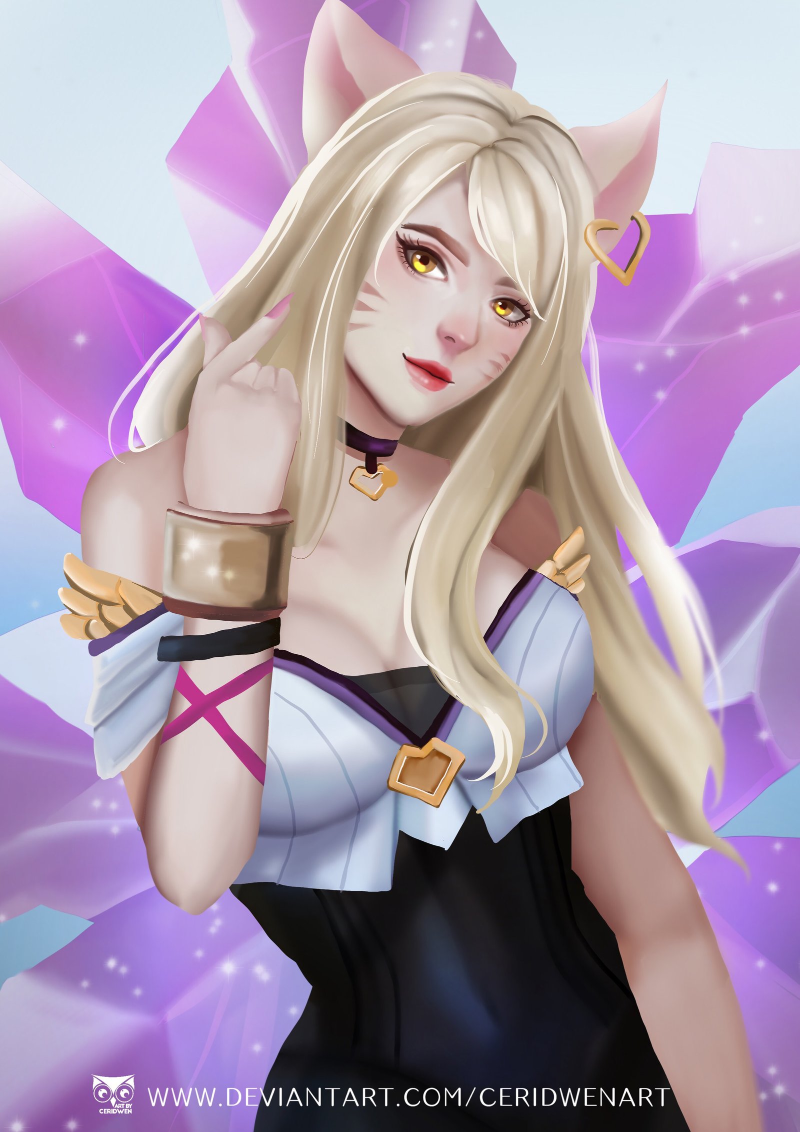 K/DA Ahri by CeridwenArt HD Wallpaper Background Fan Art Artwork League of Legends lol