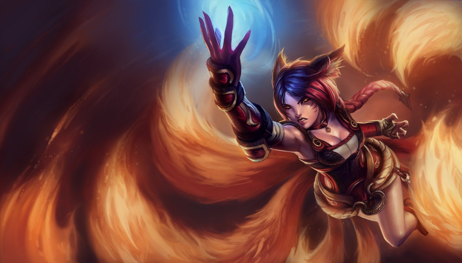 Foxfire Ahri Splash Art 4k HD Wallpaper Official Artwork League of Legends lol