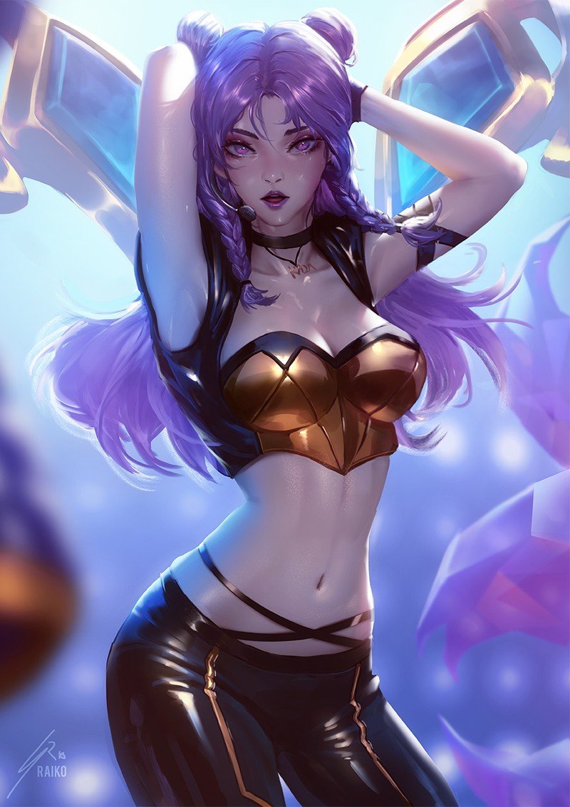 K/DA Kai'Sa by raikoart HD Wallpaper Background Fan Art Artwork League of Legends lol
