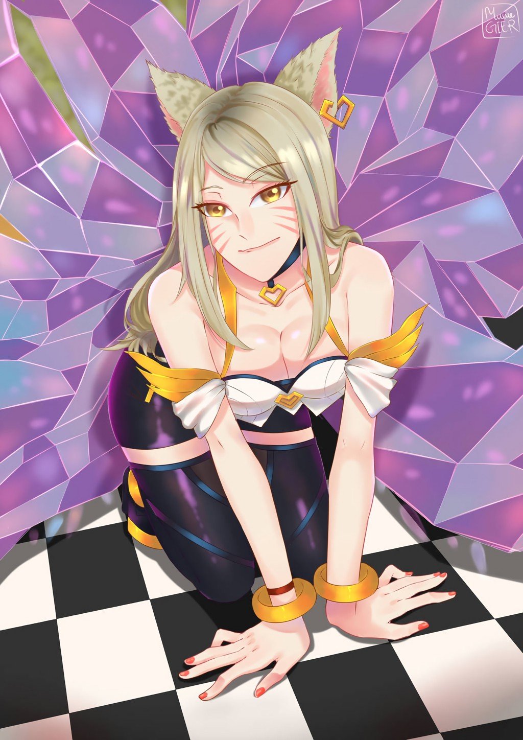 K/DA Ahri by RollingGiru HD Wallpaper Background Fan Art Artwork League of Legends lol