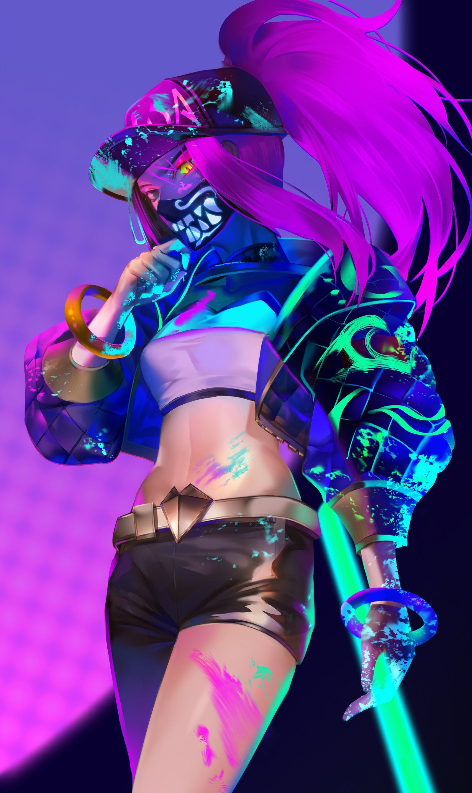 K/DA Akali by shenteita HD Wallpaper Background Fan Art Artwork League of Legends lol