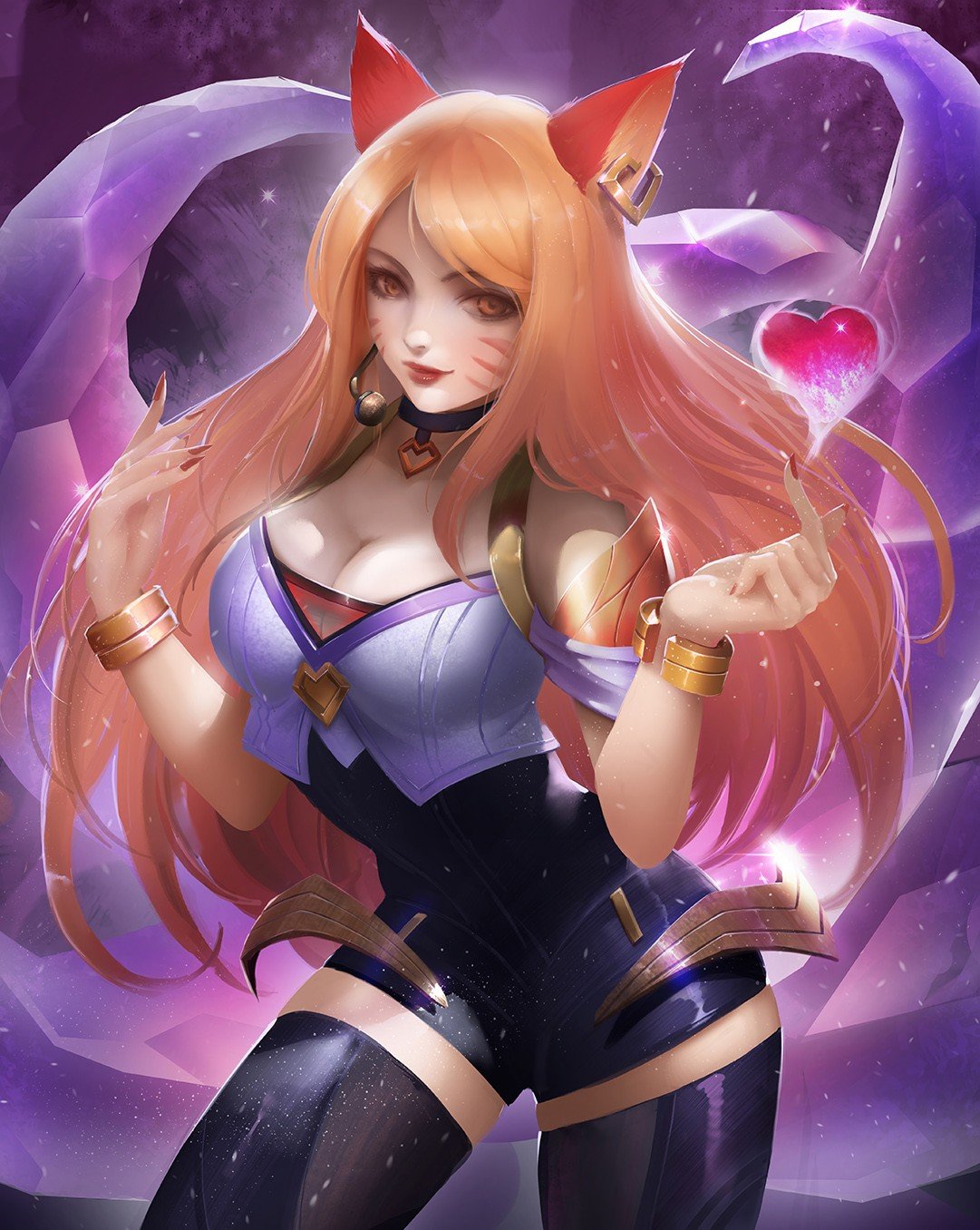 K/DA Ahri by 法克大魔王 HD Wallpaper Background Fan Art Artwork League of Legends lol