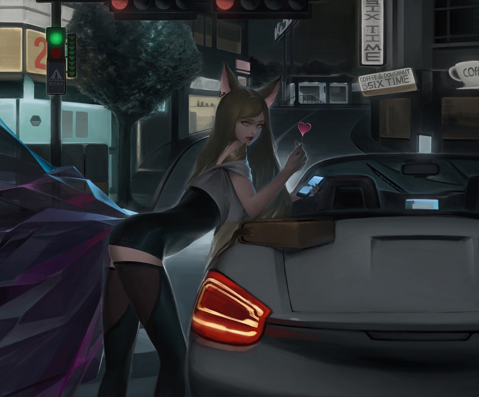 K/DA Ahri by Athanasias HD Wallpaper Background Fan Art Artwork League of Legends lol