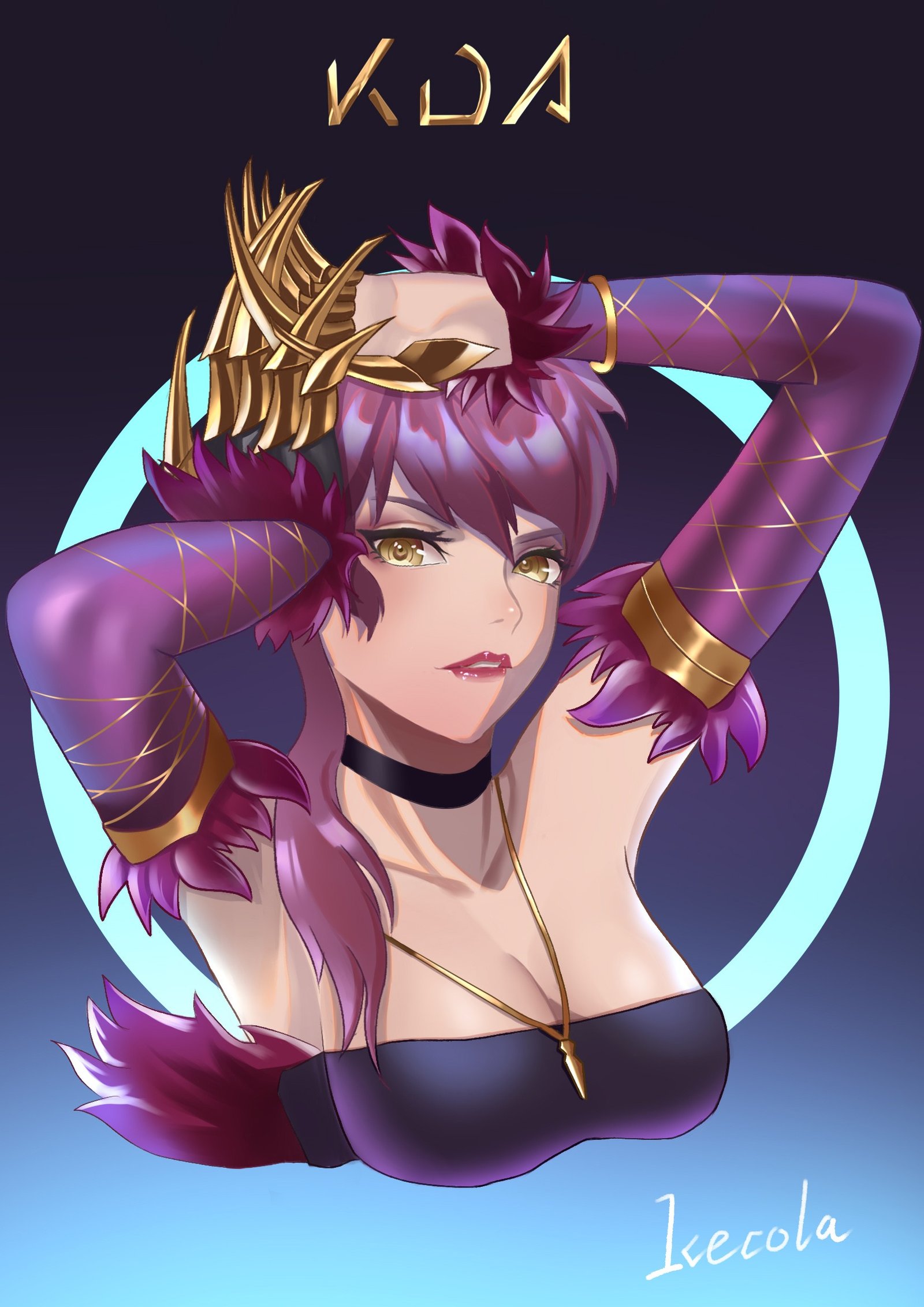 K/DA Evelynn by 冰可乐 HD Wallpaper Background Fan Art Artwork League of Legends lol