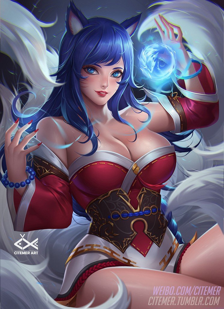 Ahri by citemer League of Legends Fan Art Artwork Wallpaper lol