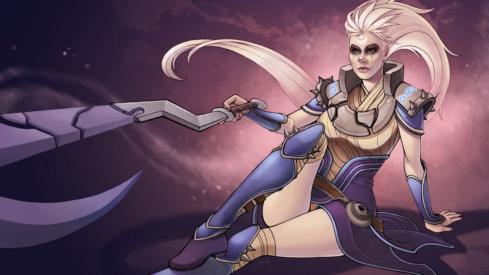 Diana in Riven Costume by ElizabethBeals HD Wallpaper Fan Art Artwork League of Legends lol