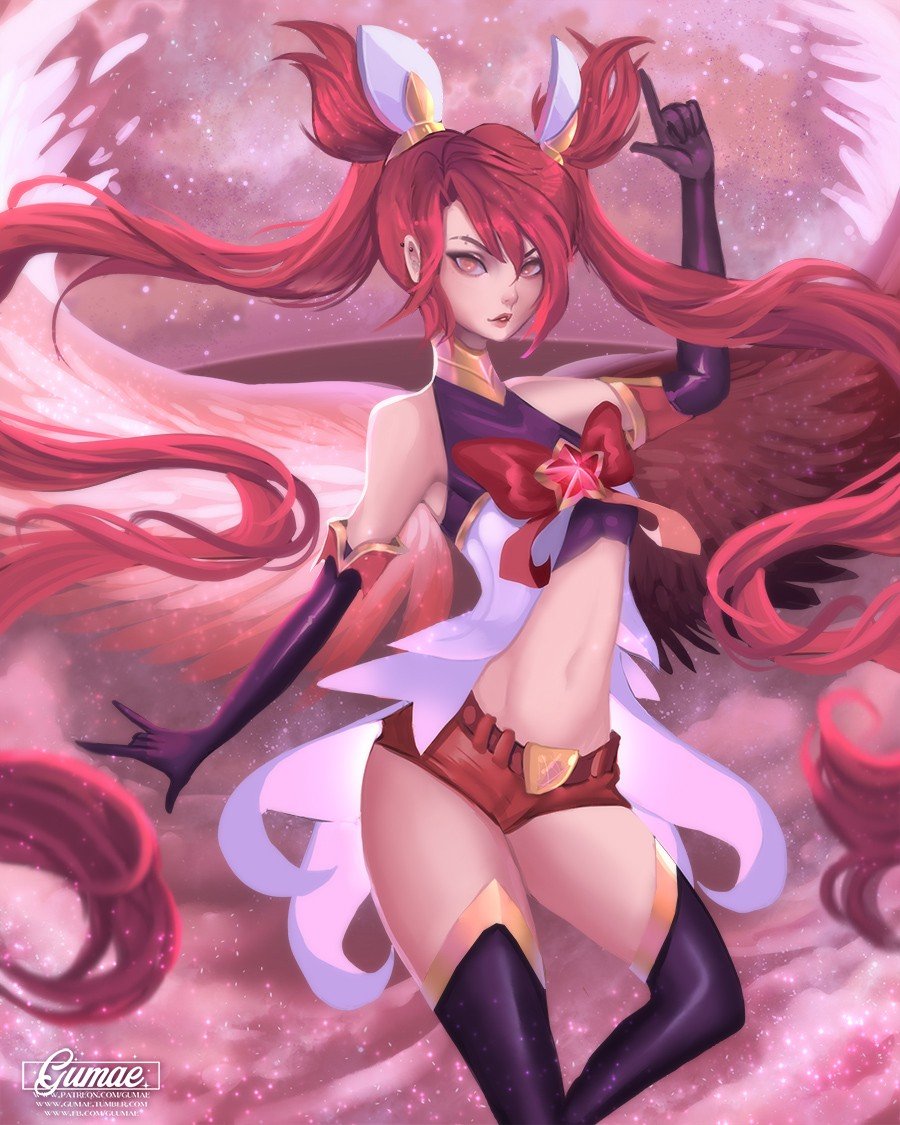 Star Guardian Jinx by gumae (2) HD Wallpaper Background Fan Art Artwork League of Legends lol