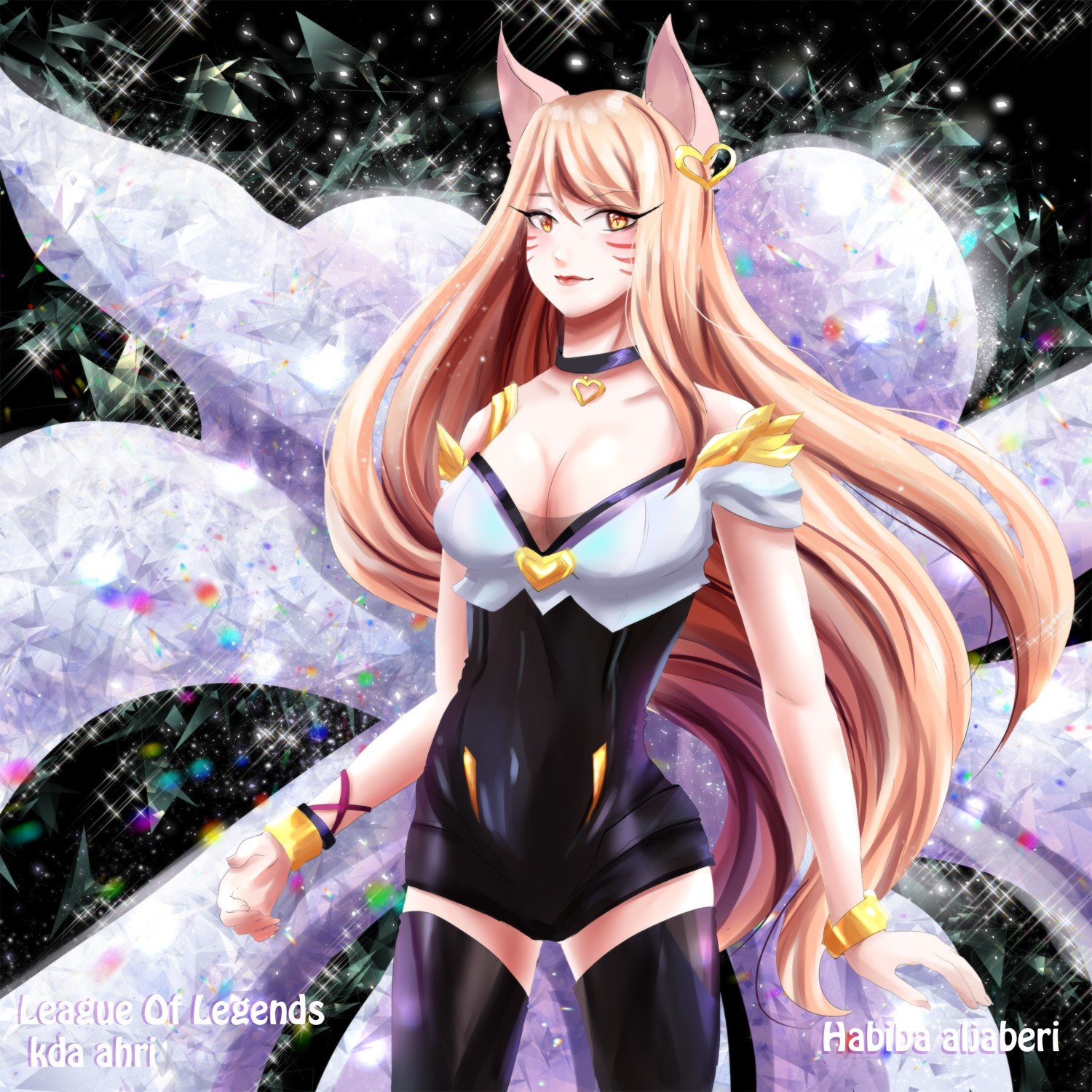 K/DA Ahri by lovelyfantasy HD Wallpaper Background Fan Art Artwork League of Legends lol