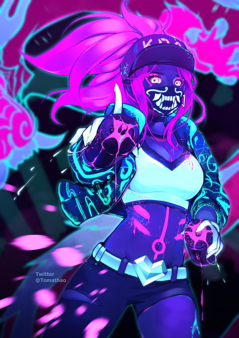 K/DA Akali by languyenngocthao HD Wallpaper Background Fan Art Artwork League of Legends lol