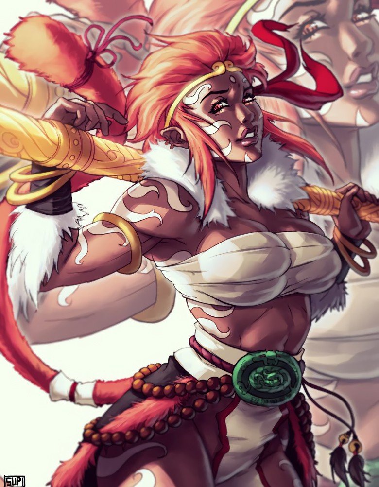 Female Wukong by suppa-rider Gender Swap Bend HD Wallpaper Fan Art Artwork League of Legends lol