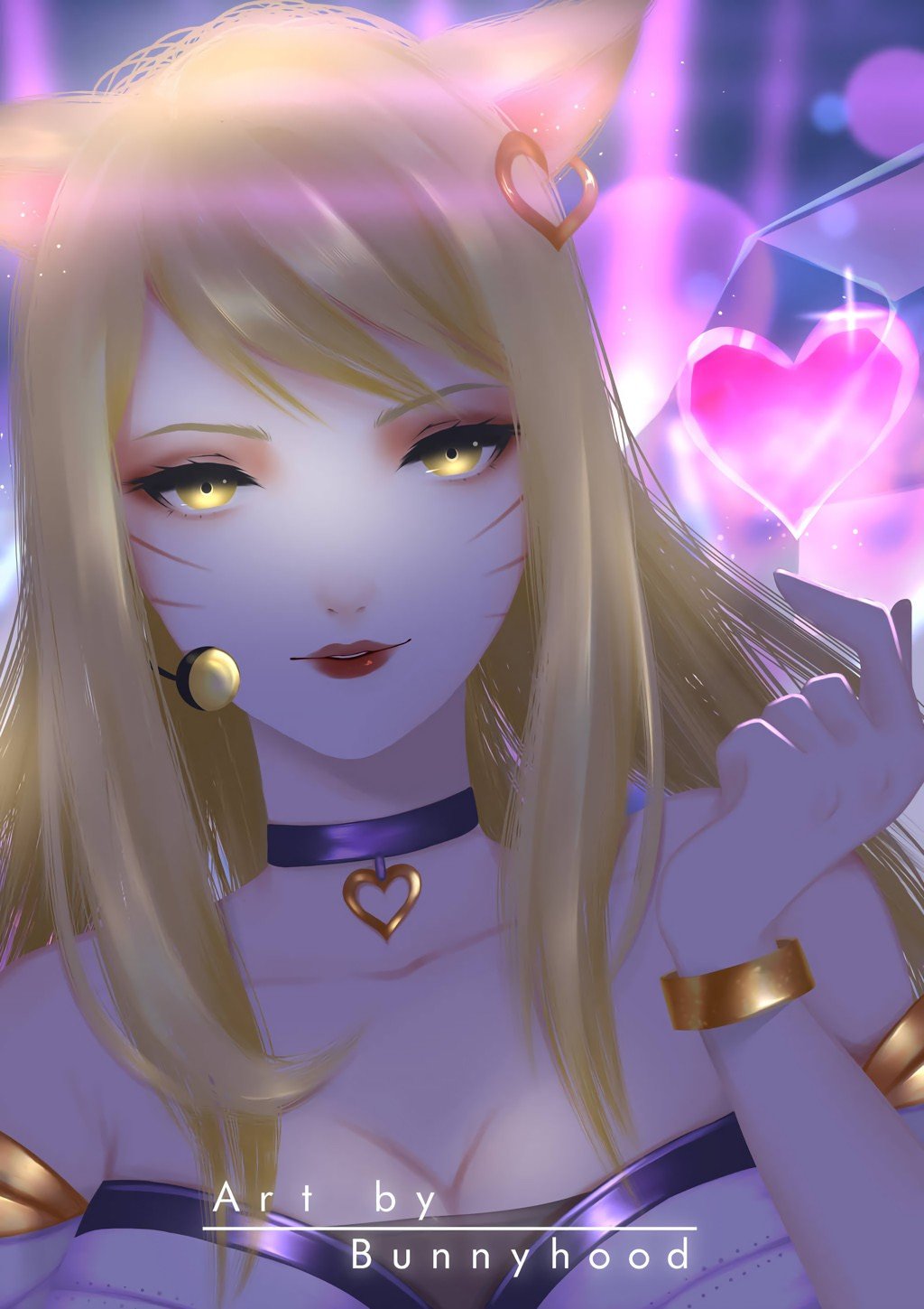 K/DA Ahri by ArtofBunnyhood HD Wallpaper Background Fan Art Artwork League of Legends lol