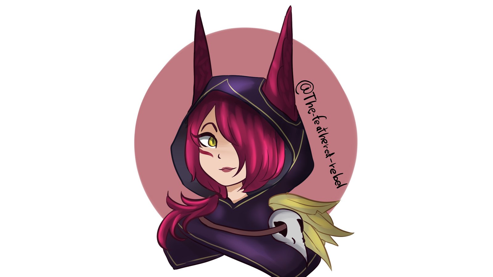 Xayah Portrait by the-feathered-rebel HD Wallpaper Fan Art Artwork League of Legends lol