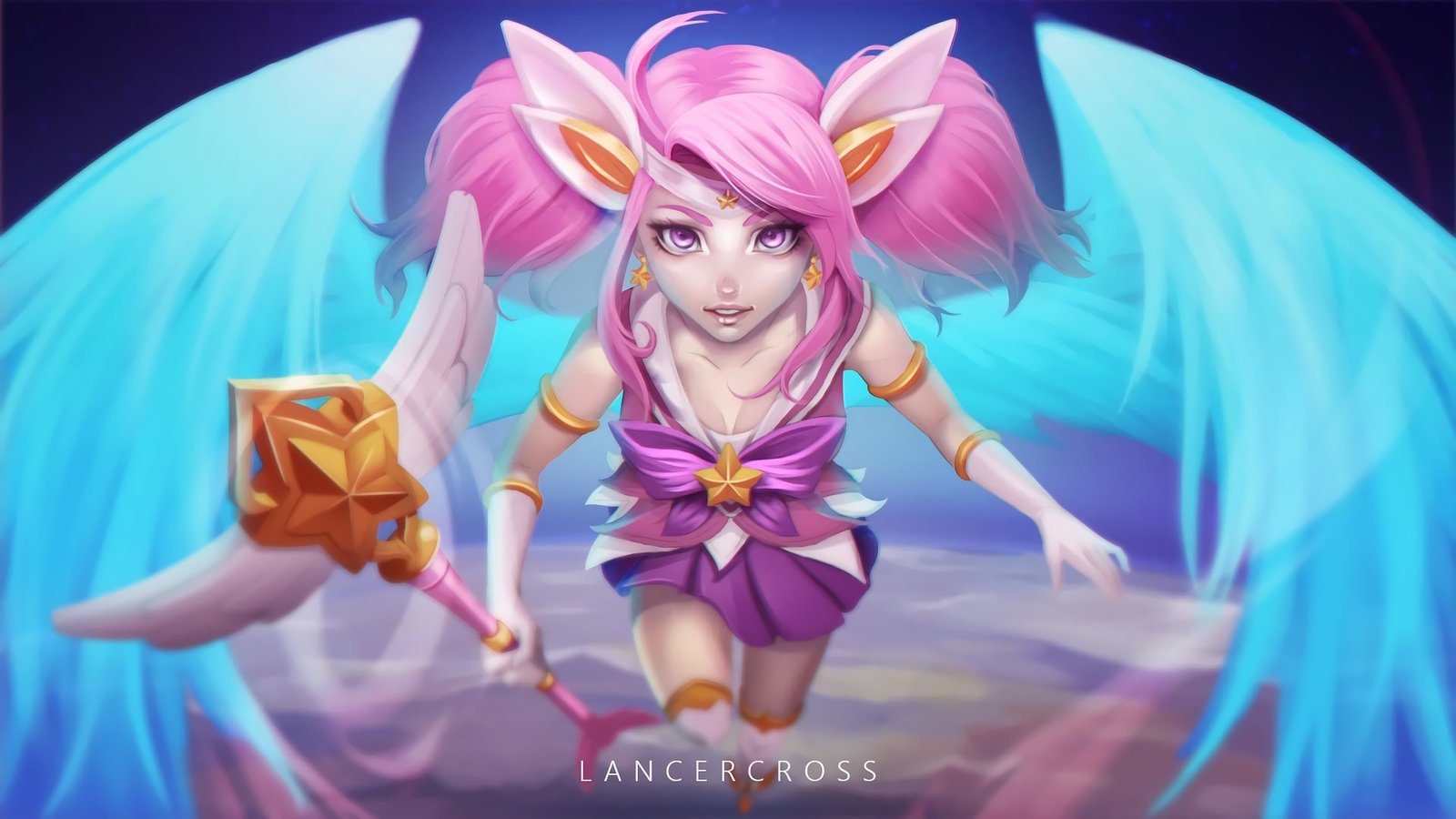 Star Guardian Lux by Lancercross HD Wallpaper Background Fan Art Artwork League of Legends lol