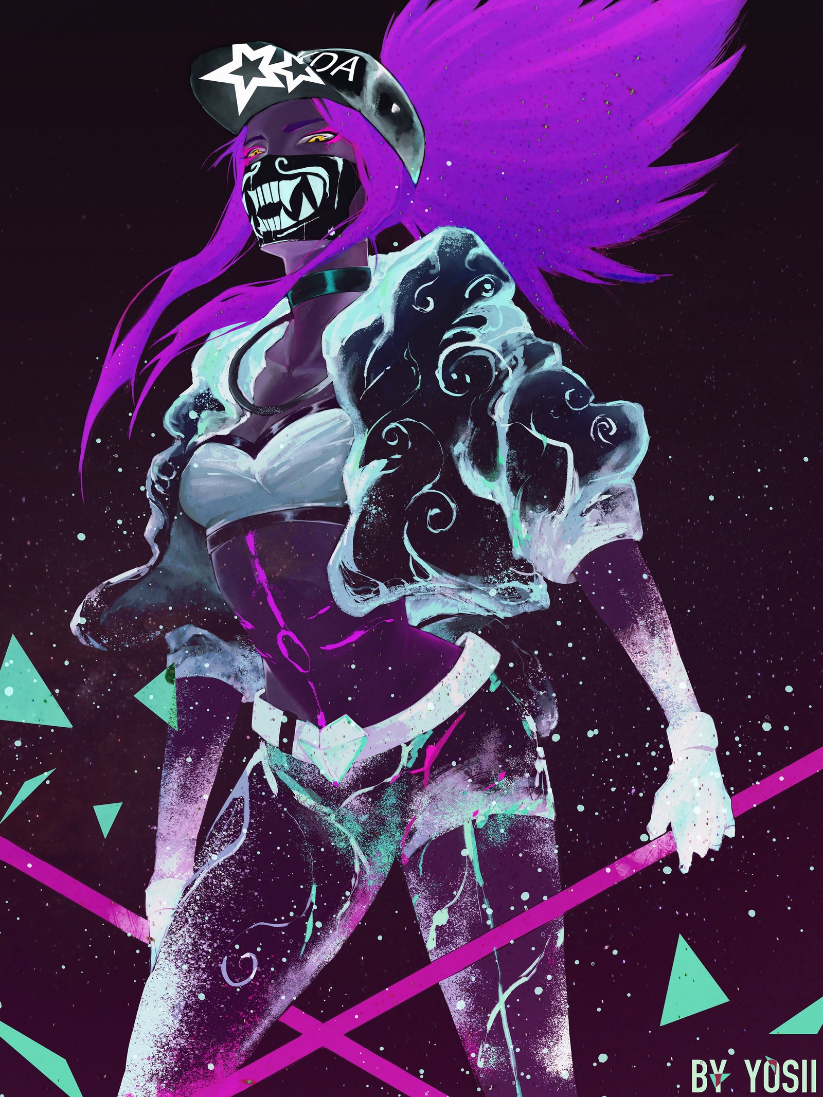 K/DA Akali by Yosii HD 4k Wallpaper Background Fan Art Artwork League of Legends lol